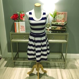 SOPRANO BLUE AND WHITE STRIPED  DRESS
